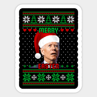 Funny Joe Biden Merry Easter Ugly Christmas Sweater Sticker